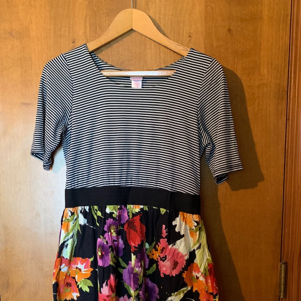 Xhilaration Jr. XL 14/16 Striped & Flowered Dress